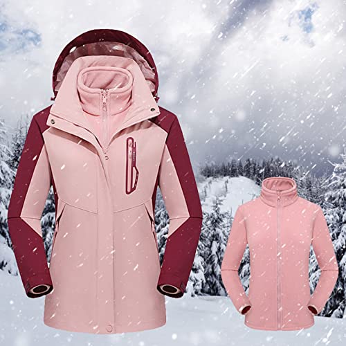 Women's Warm Detachable Coat Windproof Plush Thickened Warm Hooded Sweater Submachine Coat #TOP1
