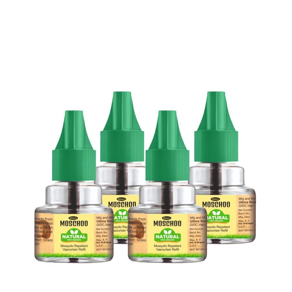 Moschoo Natural Mosquito Repellent Vaporizer Refills, 45ml Each, Pack of 4, with Neem, Lemongrass and Camphor Oils, Safe for Babies and Pets-image-33