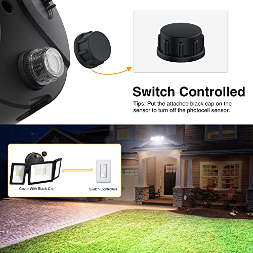 Onforu 70W Dusk To Dawn Outdoor Lighting, 6200Lm Exterior Flood Lights, Ip65 Waterproof Dusk To Dawn Security Lights, 3 Adjustable Heads Wall Light, Daylight White Floodlights For Garage Patio Yard #TOP4