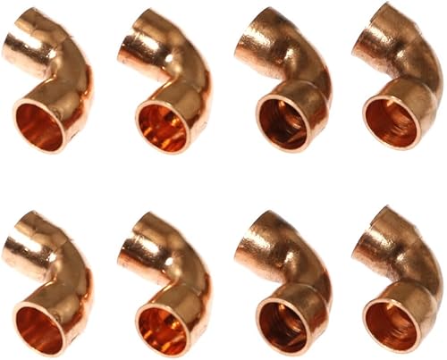 Miniatura 7 de RLECS 8 unids 38 pulgadas ID 90 grados codo de cobre de giro corto conector de montaje de tubería de cobre accesorios de acoplamiento de cobre para