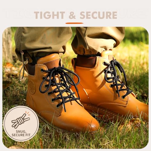 Image of Stepace 2 Pairs Round Heavy Duty Boot Laces for Hiking and Work Boots