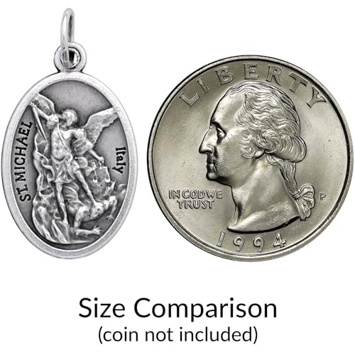 100-Pack St. Michael the Archangel Medals – 1" Silver Plated – Catholic Medals Bulk – Made in Italy – Saint Michael Patron of Police, Military, and Protection3