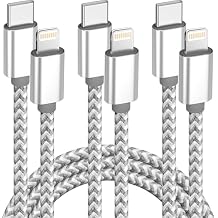 USB C to Lightning Cable 3Pack 6 FT Apple MFi Certified iPhone Fast Charger Type c to Lightning Cable Nylon Braided iPhone Cord for iPhone 13 12 11 Pro Max Xr Xs 8 7 6 Plus and More