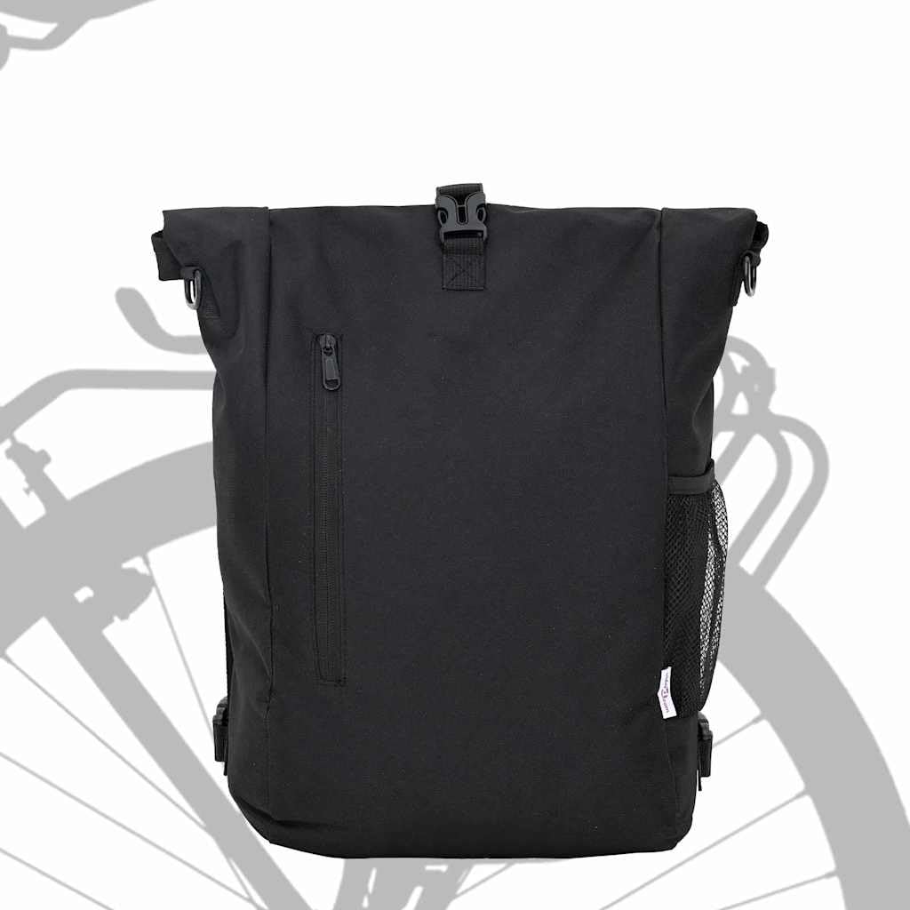 Borsa per bicicletta, impermeabile, 31 x 13 x 58 cm, in poliestere, nera, per escursioni in bicicletta, pendolari e viaggi