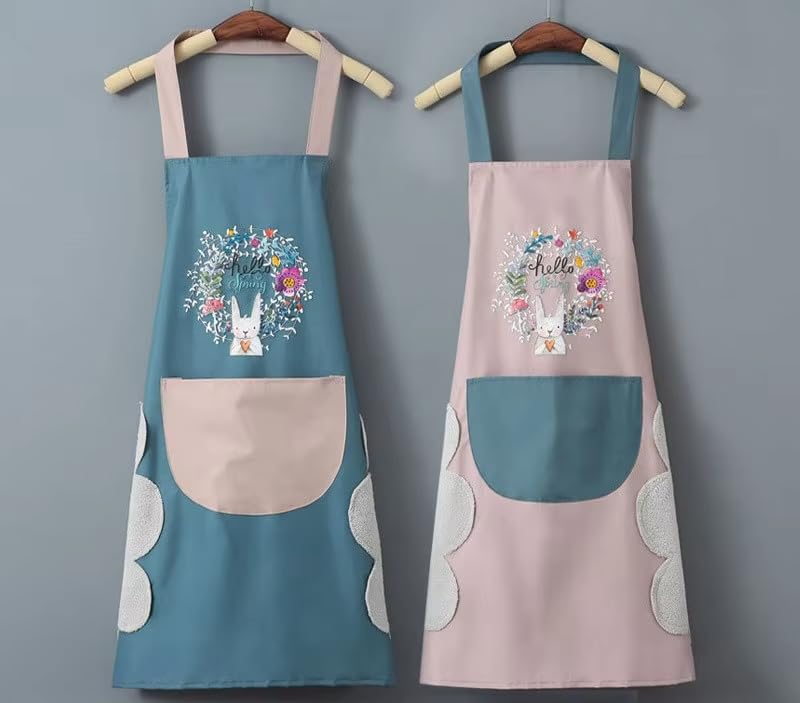 JHBK Kitchen Apron with Wiping Hand Towel Apron for Women and Men with Big Pocket Unique Design Cooking Fits for Restaurant Home and Kitchen Accessories Items-picture-36