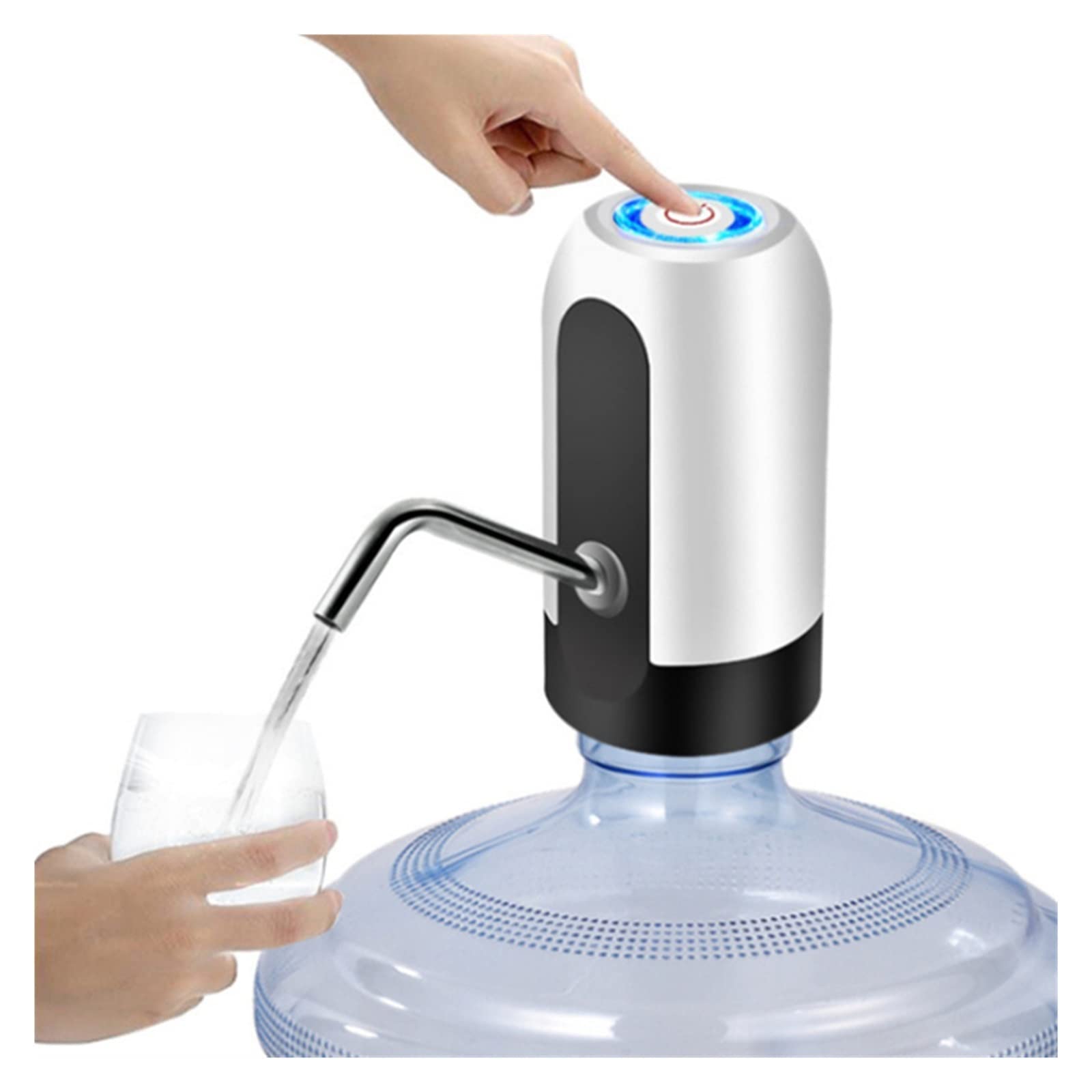 Automatic Water Bottle Pump Household USB Electric Foldable Barreled Water Suction Portable Dispenser Desktop Mineral Water Pump(Nero)