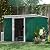 Outsunny 9' x 4' Outdoor Storage Shed, Galvanized Metal Utility Garden Tool House, Lockable Door for Backyard, Bike, Patio, Garage, Lawn, Green