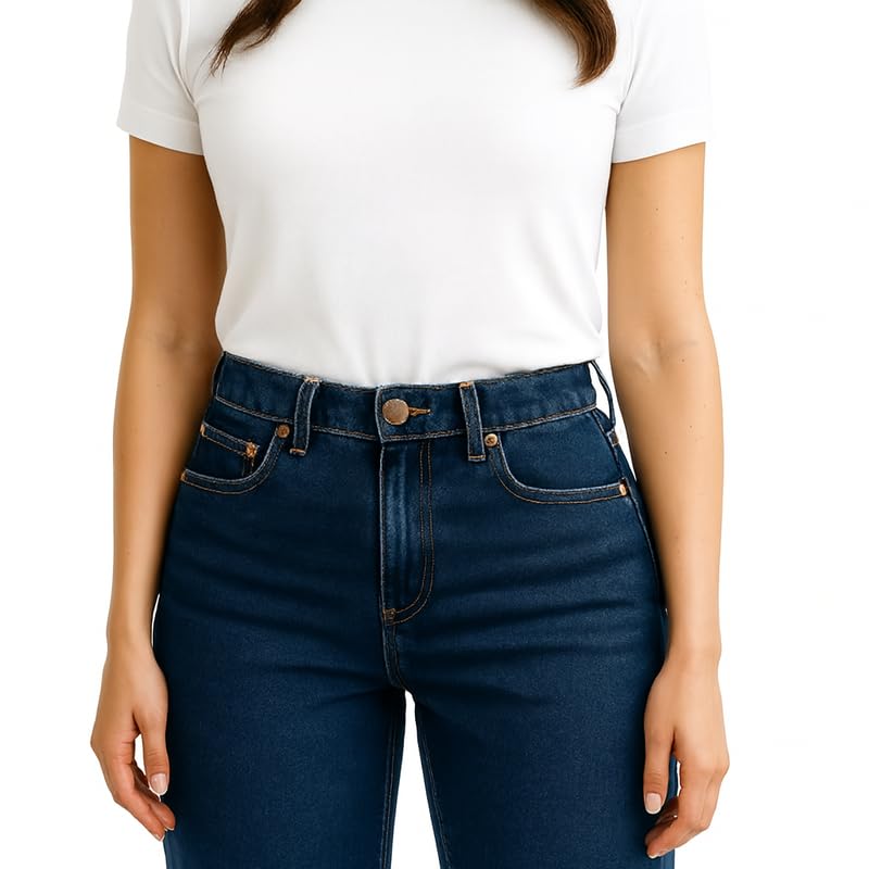 Image of Danbro Women's High Waist Baggy Fit Wide Leg Denim Jeans | Stylish Relaxed Fit Jeans for Women | Trendy High Rise Casual Pants