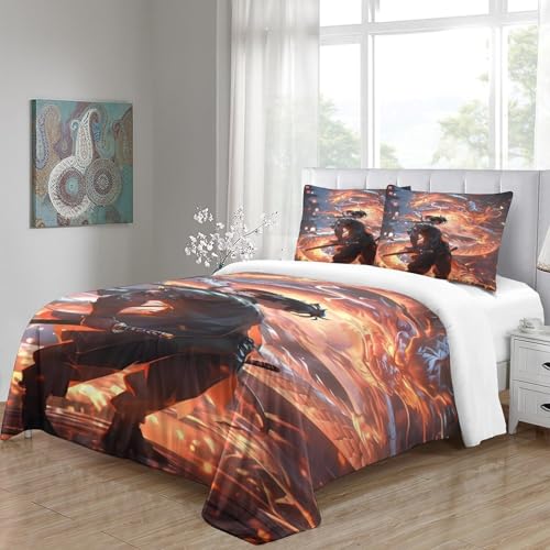 Housse de couette imprimé anime en microfibre premium pour lit double - 6