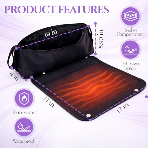 Bolso de viaje para herramientas de cabello y tapete resistente al calor miniatura 2