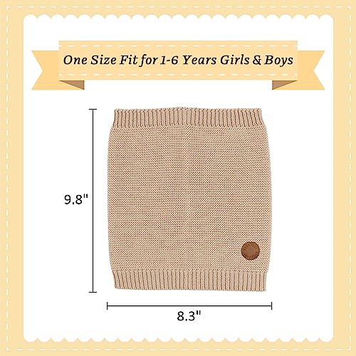 XIAOHAWANG Baby Schal Winter Strickschal Jungen Dick Warm Schlauchschal Mädchen Loop Schal Kinder Rundschal für 1-6Jahren (Beige)
