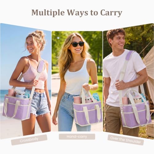 HiTotes 4-Cup Foldable Insulated Drink Caddy Carrier Bag w/ Shoulder Strap (3 Colors) - image 4