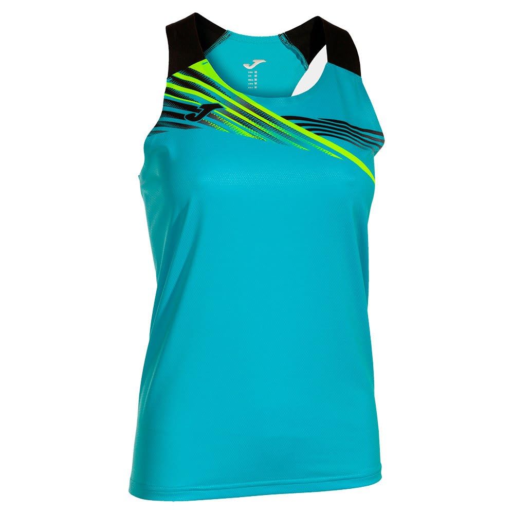 Joma Women's Elite X Tank Top T-Shirt, Fluorine Turquoise/Black, L