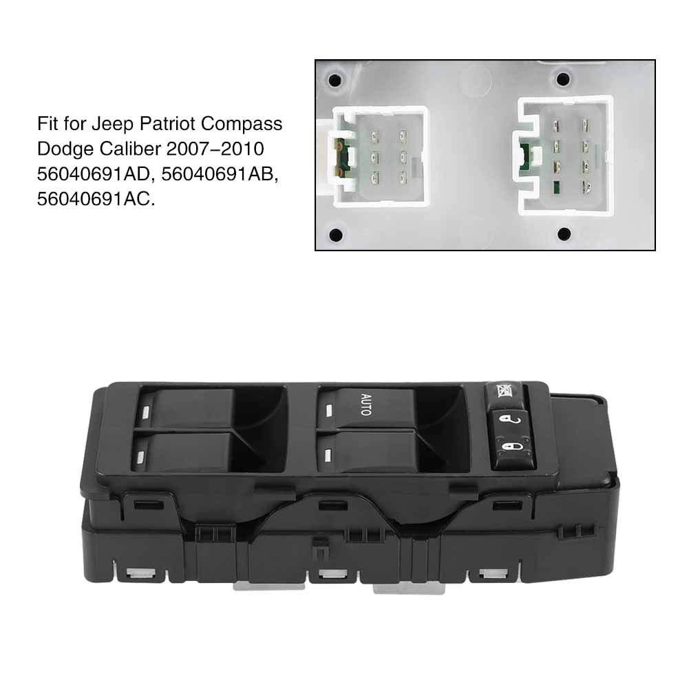 Interruttore Alzacristallo Elettrico, Pulsante, Nero, Jeep Patriot Compass Dodge Caliber 2007-2010 56040691AC