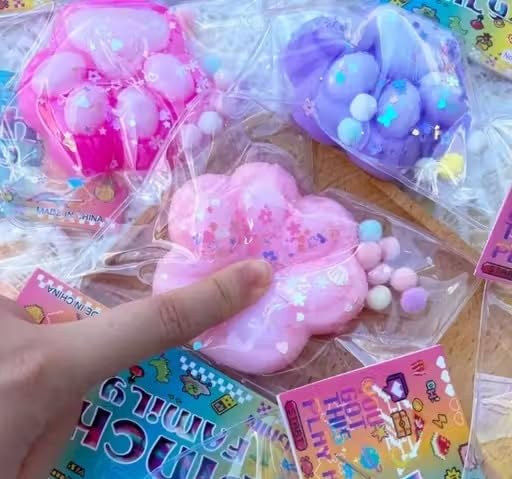 Squeeze Toy, Pinch Me Stress Relief Decompression Toy, Rebound (Pack of 1) (Random Color) (Paw Small)