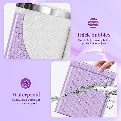 Image of Fuxury Bubble Mailers 8.5x12 inch 40 Pack Large Bubble Envelopes Usable 8.5x11 inch | Thick Cushioning Mailer for Mailing Books Clothes Mothers Day Gifts Mailers Lavender #2