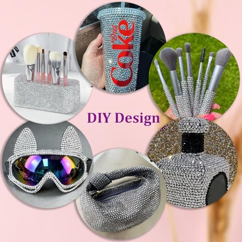 Image of 25000Pcs Resin Rhinestones with Tweezers for Crafting, Silver 2-6mm Mixed Sizes Bedazzling Crystal with 3Pcs 10ml B7000 Jewelry Glue for DIY Crafts Clothing Tumblers Shoes Fabric Nail Art