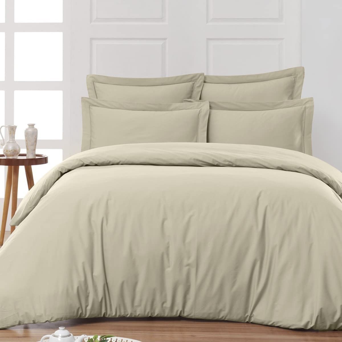 Sensei La Maison du Coton Fitted Sheet 40 cm Percale Soft Cotton Percale Plus, String, 80x200 cm - Image 2