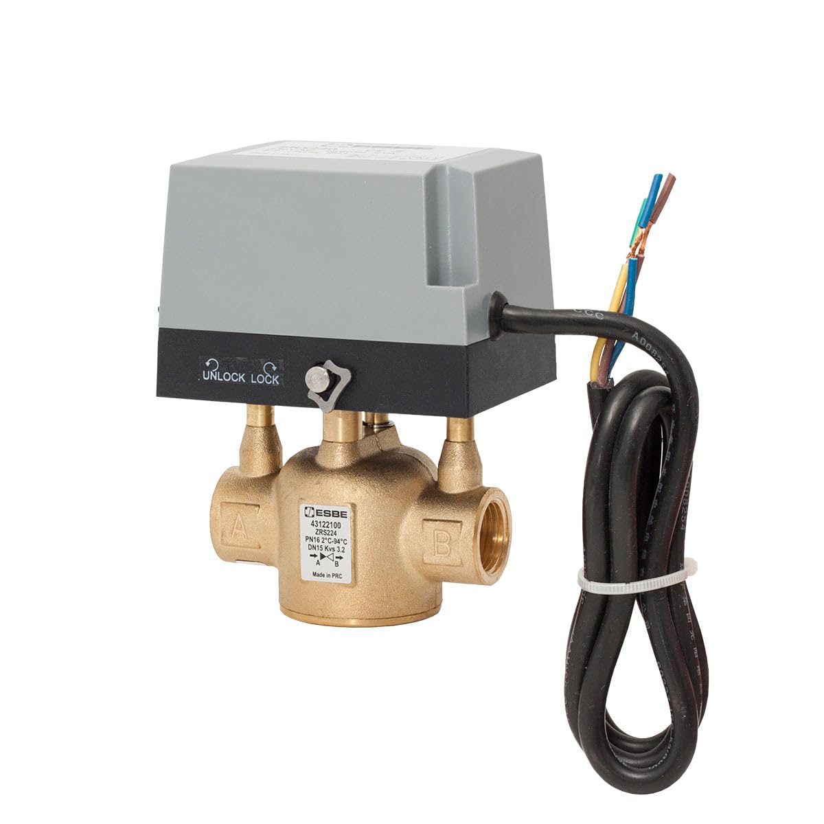 ESBE Válvula de zona tipo ZRS 224, 2 vías, DN25 (1 pulgada) IG, 230 V