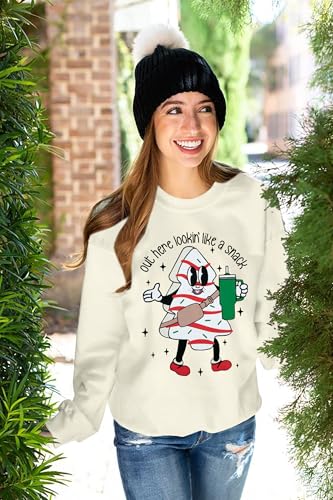 Out Here Lookin Like A Snack Christmas Tree Cake Sweatshirt - Image 4