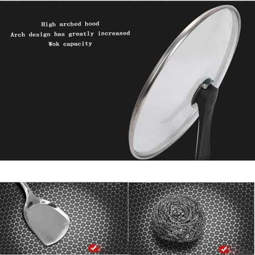 Wok antiadherente de acero inoxidable 32 cm con tapa miniatura 4