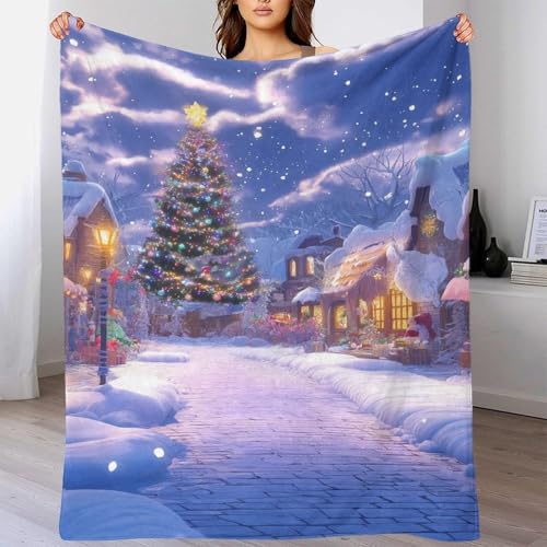 Couverture arbre de Noël plaid chaud et moelleux 150x200 cm pour lit et canapé - 6