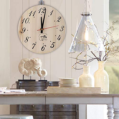 Walfront Wooden Sauna Clock with Arabic Numerals Home Decor for Sauna Room Living Room Exercise Room