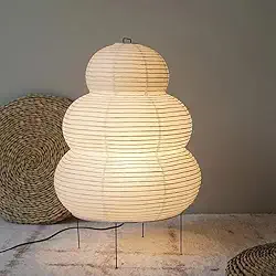 Luminária Japonesa de Chão Estilo Japandi, Luminária Abajur Estilo Japonês Papel de Arroz, Design Japonês Minimalista para Quarto, Sala ou Escritório