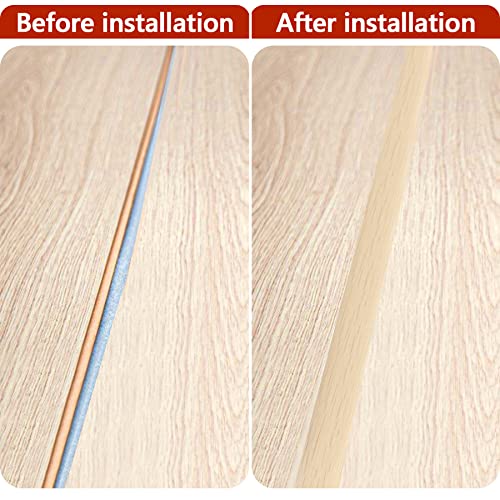 10Ft Floor Transition Strip Self Adhesive Carpet To Tile Floor Edging Trim Pvc Threshold Strips, Peel And Stick Floor Joining Strip Suitable For Threshold Height Less Than 5Mm(Beige Wood Grain) #TOP3