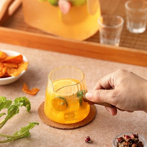 Vaso medidor para espresso 6 oz con mango de madera miniatura 5