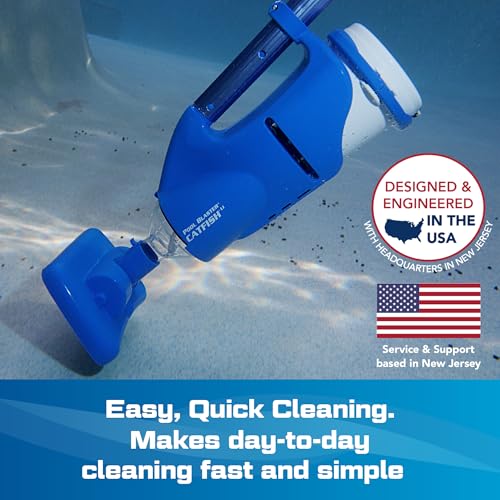 Image of POOL BLASTER Catfish Cordless Pool Vacuum for Spot-Cleaning, Hot Tubs & Spas, up to 45 Min Runtime, Quick, Efficient, Handheld Rechargeable, Swimming Pool Cleaner, Above Ground & Inground Pool Steps