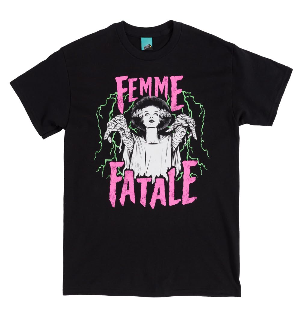 TruffleShuffle Universal Monsters The Bride of Frankenstein Femme Fatale Black T Shirt