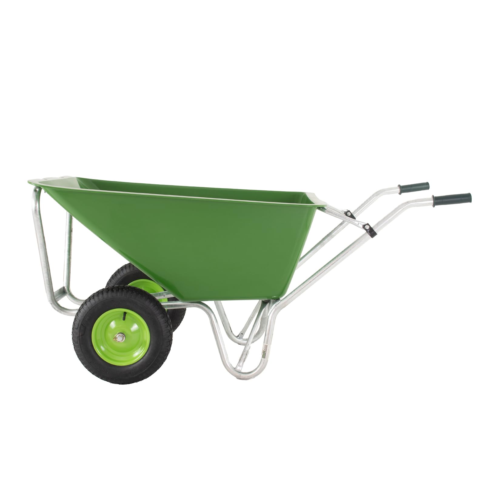 TRUTZHOLM 2-Rad Schubkarre 200 Liter 300 Kg Tragkraft Rahmen Stahl verzinkt robuste große Mulde 162x70 cm Gartenschubkarre Schiebkarre Hofkarre Futterkarre