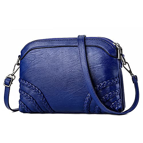 DORRISO Damen Mode Umhängetaschen Angemessene Kapazität PU Leder Schultertasche Leichte Damen Handtasche Reise Casual Umhängetasche Blaues B