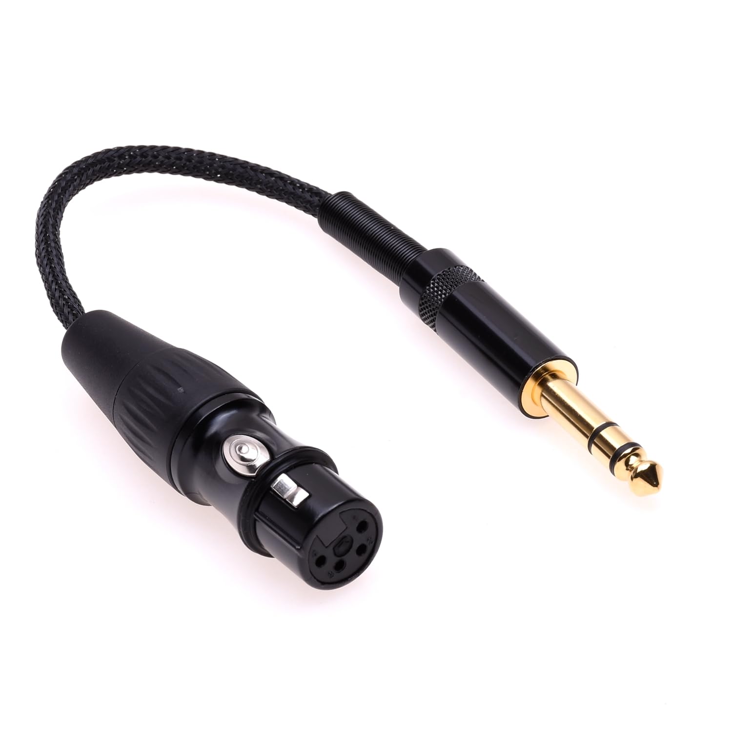 GAGACOCC Silver Plated 1/4 6.35MM Male to 4 Pin XLR Female Balanced Headphone TRS Audio Adapter