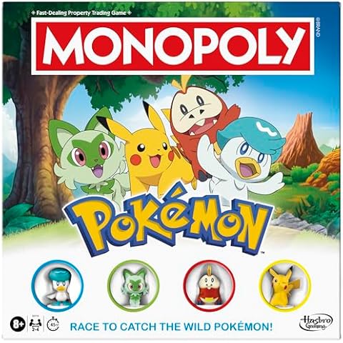 Monopoly Pokémon Edition Board Game | Ages 8 and Up | 2 to 4 Players | Kids Games for Pokémon Fans | Fun Family Games| 45 Mins. Avg. Cover