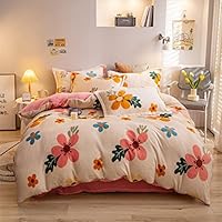 Amazon.co.jp: 掛け布団カバーセット 花柄 ダブル A 寝具カバー 4点