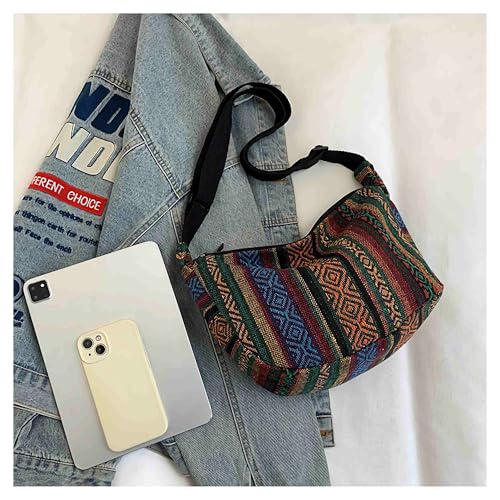 hippie cloth purses for women, cute Small hobo boho purses crescent crossbody bags, vintage aesthetic bags3