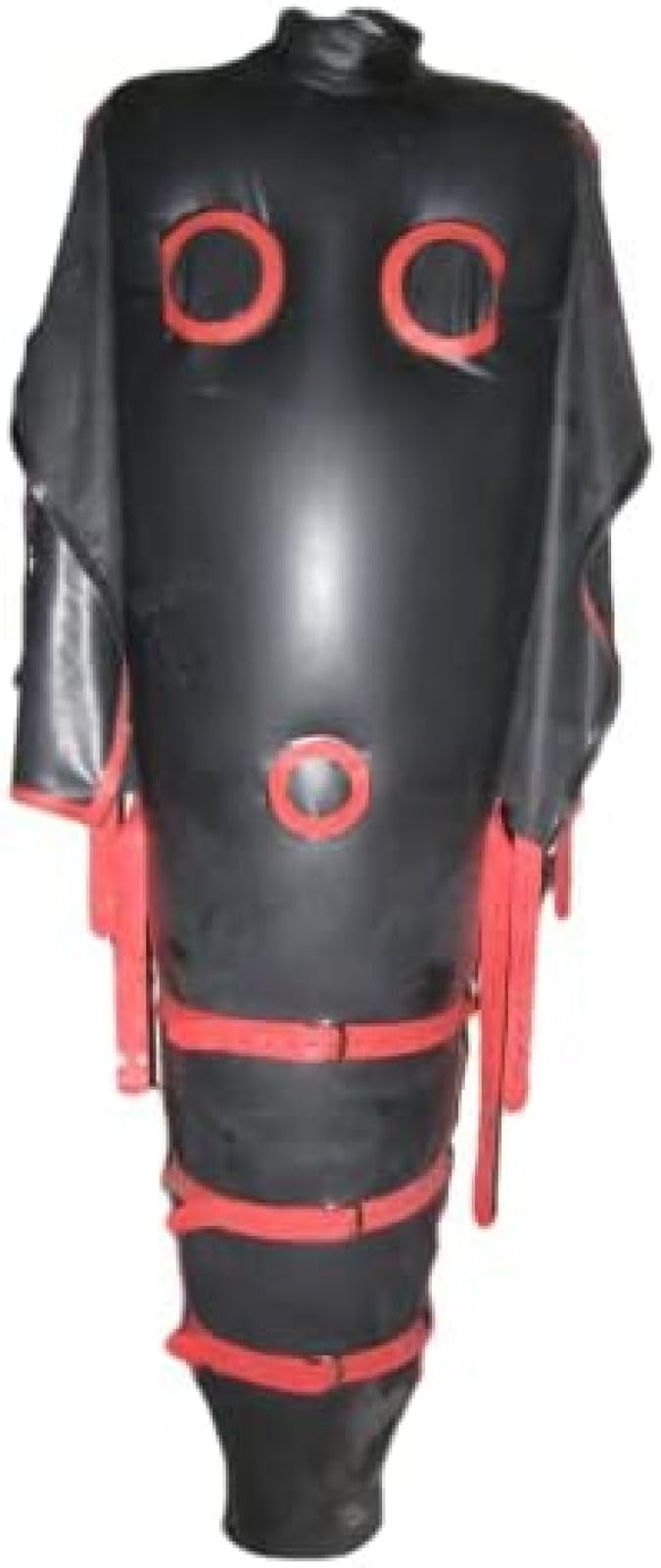 Ganzkörper-handgefertigter Latex-Aufblassack, Aufblasbarer Schlafsack, Gummikleidung,Schwarz+Rot,XL Drogerie & Körperpflege