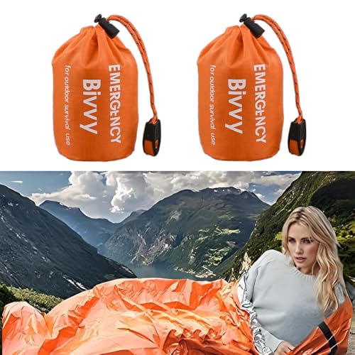 Notfall Schlafsack, Survival Biwaksack Ultraleicht, Erste Hilfe Rettungsdecken Wasserdicht Notfalldecke, Hitzeabweisend Kälteschutz Rettungszelt für Outdoor – Bild 5