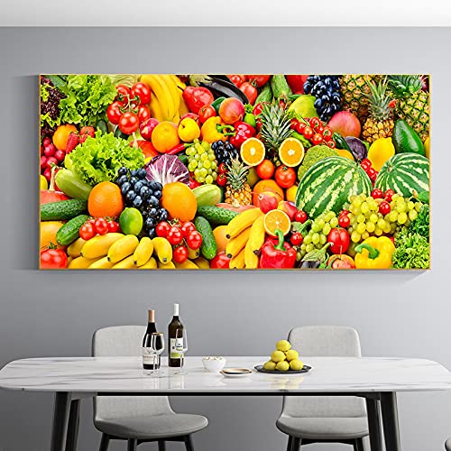 Nordique Moderne Fruit Banane Orange Toile Colorée Grand Format Design Abstrait 80x160 - 3