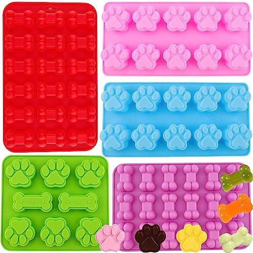 Puppy Dog Paw Bone Silicone Mold, Baking Mold, Used for Jelly, Candy, Chocolate,Ice Cube, Can Bake Dog Snack Biscuits