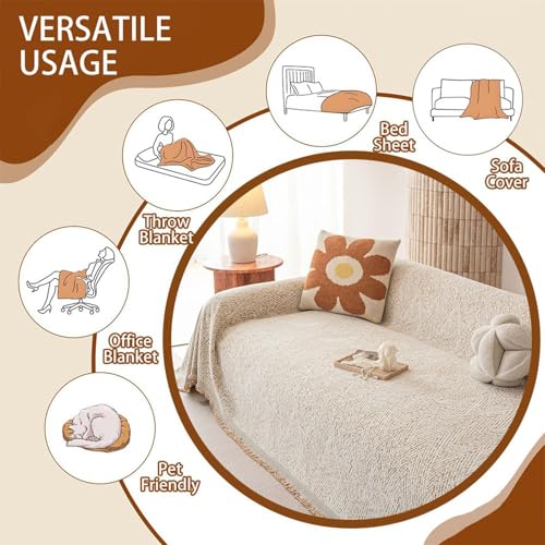 Couverture lavable en chenille contre l'usure du canapé installation facile