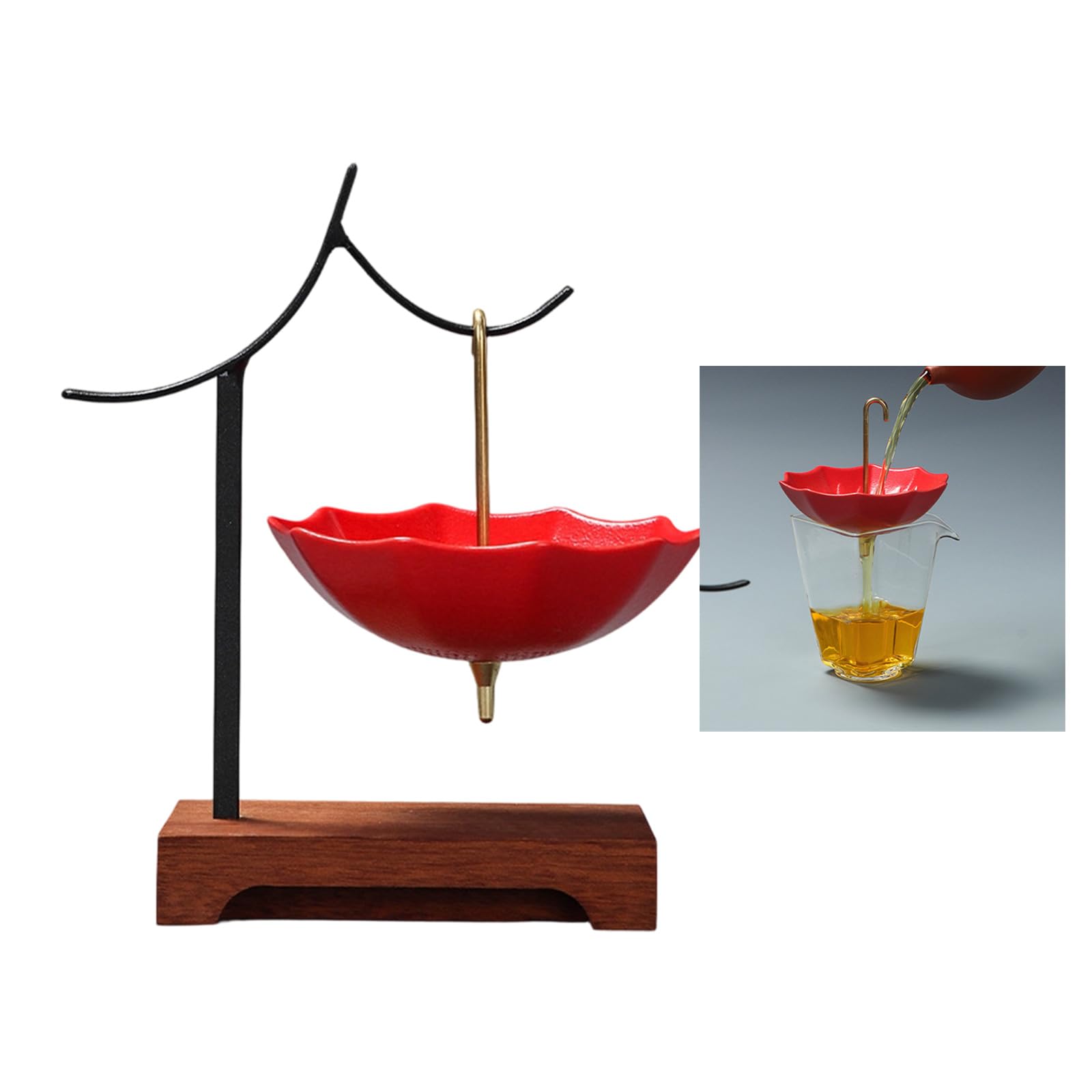 Set filtri per caffè e tè in Ceramica con Supporti in Legno Accessori per tè Cinese Perfetto Come Regalo Regala Forniture per la Preparazione della Birra Kungfu