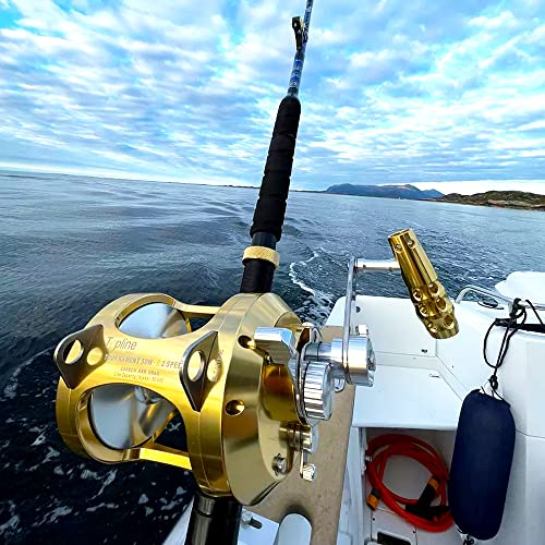 Trolling Reel 2-Speed Fishing Reel Offshore Big Game Deep Saltwater Trolling Fishing Reel For Tuna Sailfish Swordfish (30W-700Yd/100Lbs) #TOP6