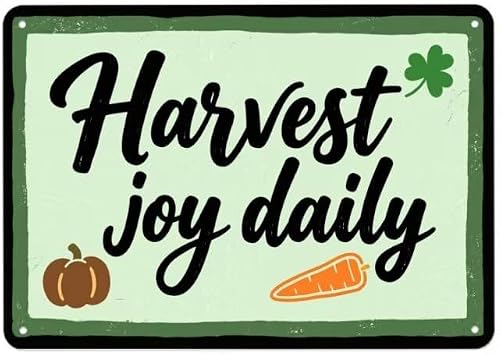Vintage Metal Tin Sign Harvest Joy Daily Funny Tin Sign Wall Art for Home, Office & Classroom Decor Poster 8x12 inch