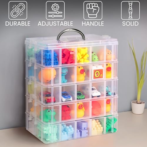 Caja organizadora plástico de 50 compartimentos ajustables BELLE VOUS de cinco niveles 3