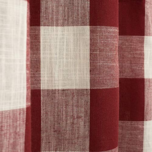 Image of Sweet Home Collection Window Curtains Treatment Panel 63 inch or 84 inch Long in Stylish and Unique Patterns and Designs for All Home Decor Courtyard Red