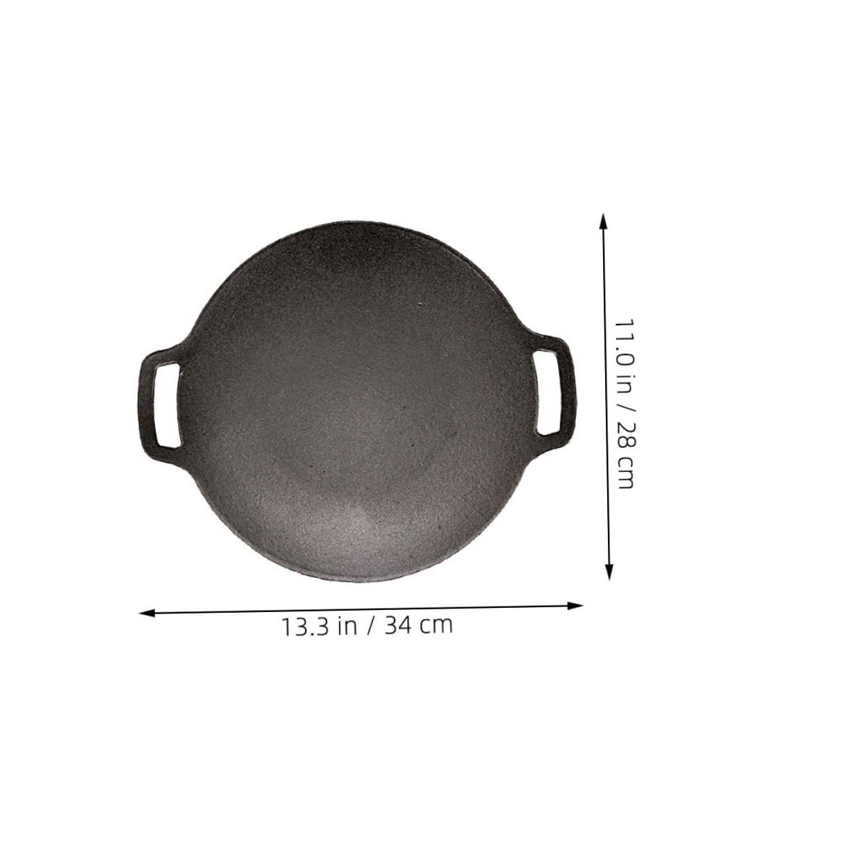 UKCOCO Plancha de Hierro Fundido para Barbacoa al Aire Antiadherente Resistente Asas Protectoras para Cocinar Carne y Verduras Camping y Parrillas de Gas