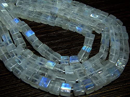 Pierre de lune arc-en-ciel cubes lisses 5mm pour éviter les perles irrégulières